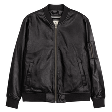 Load image into Gallery viewer, Symmetrical Drumming V24 - Embroidered Unisex Leather Bomber Jacket