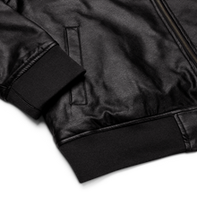 Load image into Gallery viewer, Symmetrical Drumming V24 - Embroidered Unisex Leather Bomber Jacket