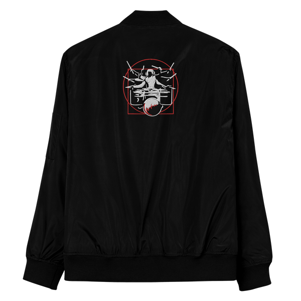 Symmetrical Drumming V24 - Embroidered Unisex Premium Recycled Bomber Jacket