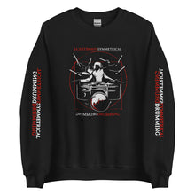 Load image into Gallery viewer, Symmetrical Drumming V24 - Unisex Sweatshirt (Front/Back/Sleeves print)