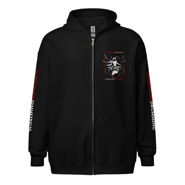 Symmetrical Drumming V24 - Unisex Heavy Blend Zip Hoodie (F, B & S)