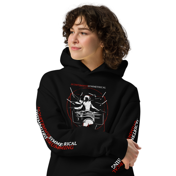 Symmetrical Drumming V24 - Unisex 'Oversized' Hoodie (F, B & S)