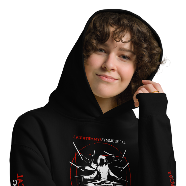 Symmetrical Drumming V24 - Unisex 'Oversized' Hoodie (F, B & S)