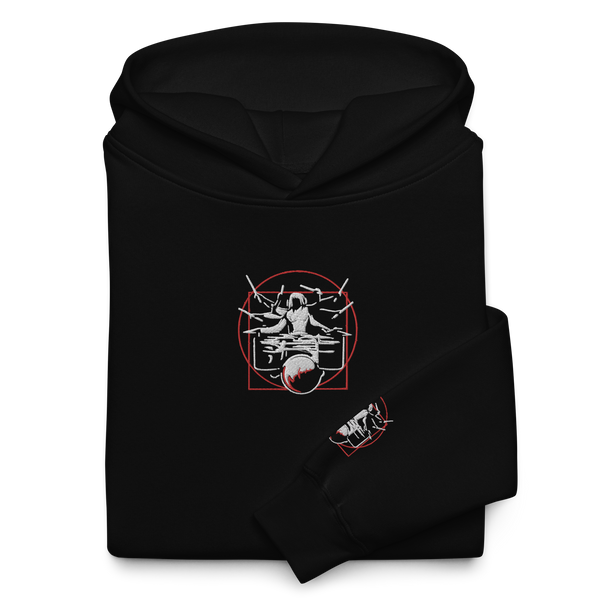 Symmetrical Drumming V24 - Unisex Embroidered 'Oversized' Hoodie (F & S)