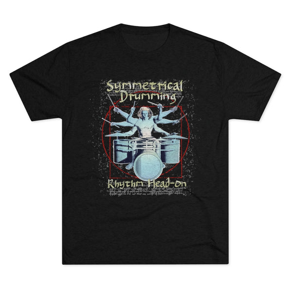 Symmetrical Drumming V4 - Unisex Tri-Blend Crew Tee - Keen Eye Design