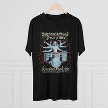 Load image into Gallery viewer, Symmetrical Drumming V4 - Unisex Tri-Blend Crew Tee - Keen Eye Design