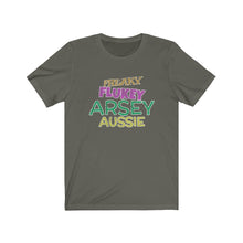Load image into Gallery viewer, Freaky Flukey Arsey Aussie v4 (distressed) - Unisex Premium T-Shirt - Keen Eye Design
