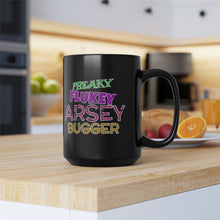 Load image into Gallery viewer, Freaky Flukey Arsey Bugger V4 (distressed) - Black Mug 15oz