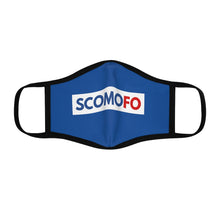 Load image into Gallery viewer, Scomofo - Fitted Polyester Face Mask (blue with black trim)
