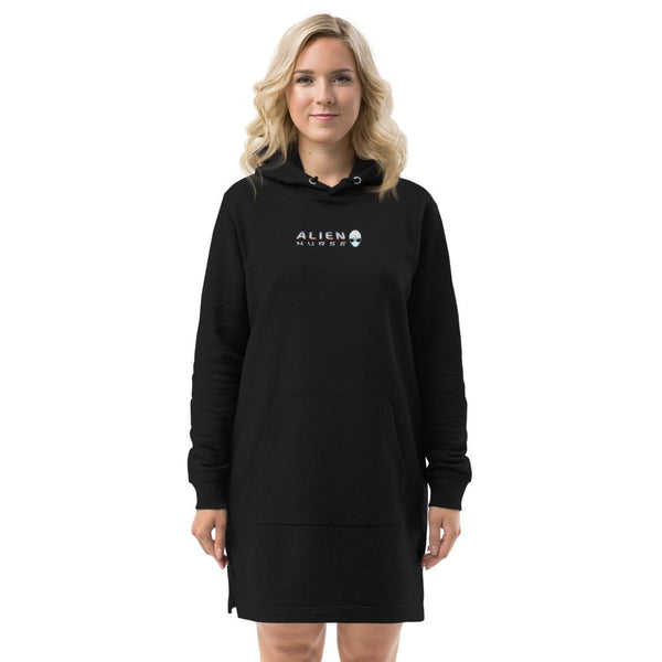 Alien Nurse - I Like Humans Spaced Out - Eco Hoodie Dress - Keen Eye Design
