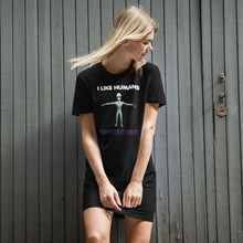 Load image into Gallery viewer, Alien Nurse - I Like Humans Spaced Out - Organic Cotton T-Shirt Dress - Keen Eye Design