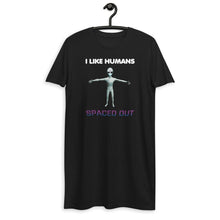 Load image into Gallery viewer, Alien Nurse - I Like Humans Spaced Out - Organic Cotton T-Shirt Dress - Keen Eye Design