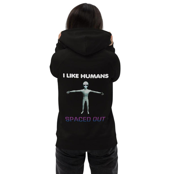 Alien Nurse - I Like Humans Spaced Out - Unisex Eco Pullover Hoodie - Keen Eye Design