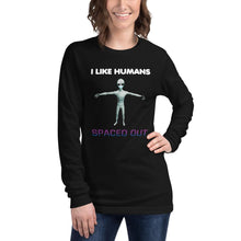 Load image into Gallery viewer, Alien Nurse - I Like Humans Spaced Out - Unisex Long Sleeve T-Shirt - Keen Eye Design