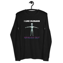 Load image into Gallery viewer, Alien Nurse - I Like Humans Spaced Out - Unisex Long Sleeve T-Shirt - Keen Eye Design