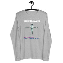 Load image into Gallery viewer, Alien Nurse - I Like Humans Spaced Out - Unisex Long Sleeve T-Shirt - Keen Eye Design
