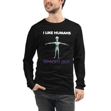 Load image into Gallery viewer, Alien Nurse - I Like Humans Spaced Out - Unisex Long Sleeve T-Shirt - Keen Eye Design