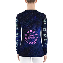Load image into Gallery viewer, Alien Nurse - SPF38-40+ Women's AOP Starscape Rash Guard - Keen Eye Design