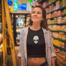 Load image into Gallery viewer, Alien Nurse (Space Face) - Organic Crop Top - Keen Eye Design