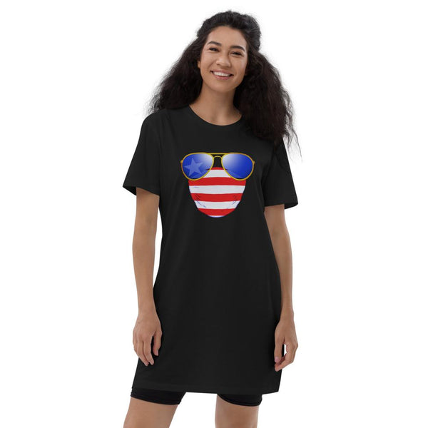 American Dude Abides - Organic Cotton T-Shirt Dress - Keen Eye Design