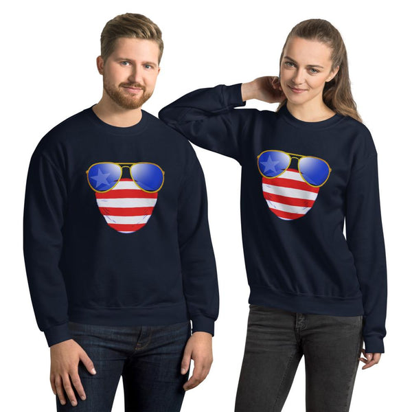 American Dude Abides - Unisex Crew Neck Sweatshirt - Keen Eye Design