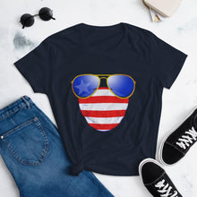 Load image into Gallery viewer, American Dude Abides - Women's Fashion Fit T-Shirt - Keen Eye Design