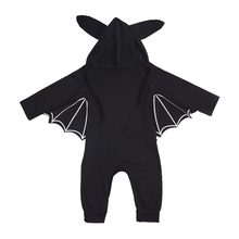 Load image into Gallery viewer, Bat Lives Matter - Baby's Long Sleeved Halloween Jumpsuit Bat Romper with Hat - Keen Eye Design