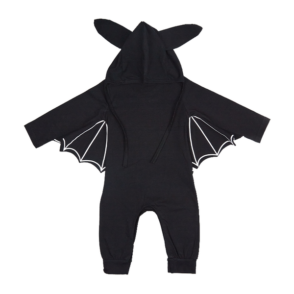 Bat Lives Matter - Baby's Long Sleeved Halloween Jumpsuit Bat Romper with Hat - Keen Eye Design
