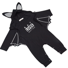 Load image into Gallery viewer, Bat Lives Matter - Baby's Long Sleeved Halloween Jumpsuit Bat Romper with Hat - Keen Eye Design