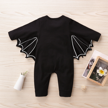 Load image into Gallery viewer, Bat Lives Matter - Baby's Long Sleeved Halloween Jumpsuit Bat Romper with Hat - Keen Eye Design