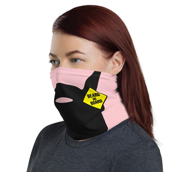 Beard On Board (V3) - Neck Gaiter (pink) - Keen Eye Design