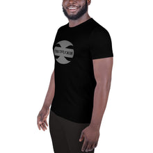 Load image into Gallery viewer, CRUSTYFLICKER Dogtag - AOP Men's Athletic T-shirt - Keen Eye Design