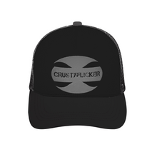 Load image into Gallery viewer, CRUSTYFLICKER Dogtag - Adult Baseball Trucker Hat (Black) : Classic Athletic Adjustable Mesh Baseball Cap for men & women - Keen Eye Design
