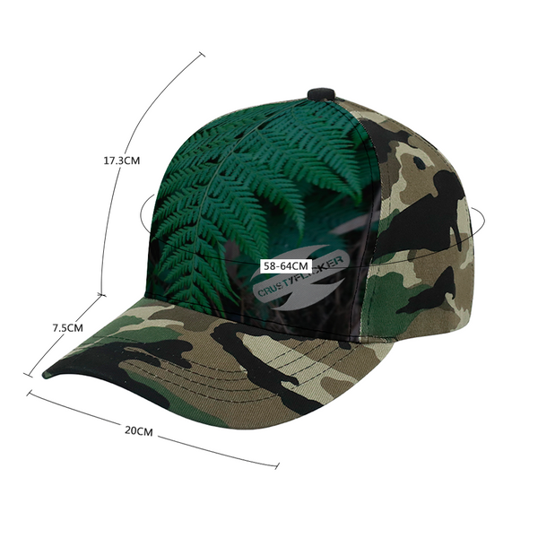 CRUSTYFLICKER Dogtag - Adult Camo Fern Baseball Hat: Classic Athletic Baseball Cap Fitted Adjustable Dad Hat (for Mum too) - Keen Eye Design