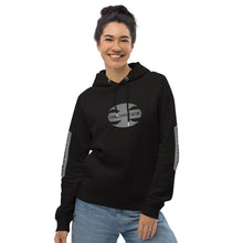 Load image into Gallery viewer, CRUSTYFLICKER Dogtag - Unisex Black Eco Raglan Hoodie (sleeves)