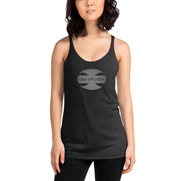 CRUSTYFLICKER Dogtag - Women's Racerback Tank - Keen Eye Design