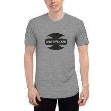 Load image into Gallery viewer, CRUSTYFLICKER Mojo - Unisex Tri-Blend Track Shirt - Keen Eye Design