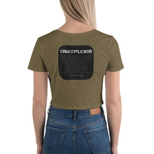 Load image into Gallery viewer, CRUSTYFLICKER Mojo - Women's Crop Tee - Keen Eye Design