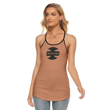 Load image into Gallery viewer, CRUSTYFLICKER Zen - AOP Women's Red Damask Criss-Cross Open Back Tank Top - Keen Eye Design