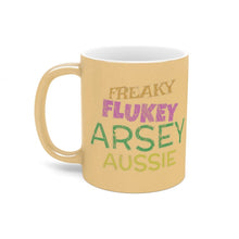 Load image into Gallery viewer, Freaky Flukey Arsey Aussie - Metallic Mug (Gold tint) - Keen Eye Design