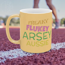 Load image into Gallery viewer, Freaky Flukey Arsey Aussie - Metallic Mug (Gold tint) - Keen Eye Design