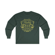 Load image into Gallery viewer, Freaky Flukey Arsey Aussie (green & gold) - Ultra Cotton Long Sleeve Tee (Irish Green & Forest Green) - Keen Eye Design
