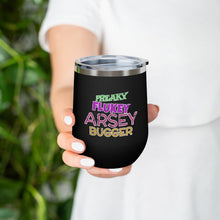 Load image into Gallery viewer, Freaky Flukey Arsey Bugger (V2 Distressed) - 12oz Insulated Wine Tumbler - Keen Eye Design