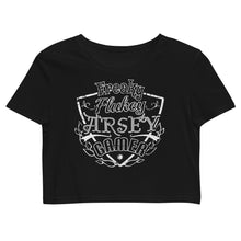Load image into Gallery viewer, Freaky Flukey Arsey Gamer - Organic Crop Top - Keen Eye Design