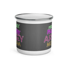 Load image into Gallery viewer, Freaky Flukey Arsey Mutha V2 - Enamel Mug - Keen Eye Design