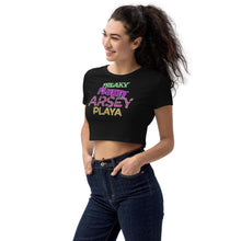 Load image into Gallery viewer, Freaky Flukey Arsey Playa V2 - Organic Crop Top - Keen Eye Design