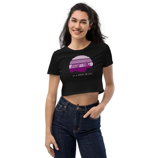 Gourmet Zombie on a High IQ Diet - Organic Crop Top - Keen Eye Design