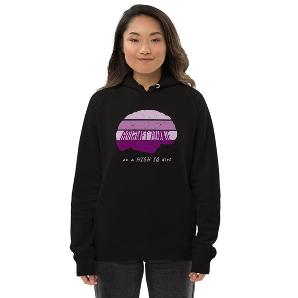Gourmet Zombie on a High IQ Diet - Unisex Eco Raglan Hoodie