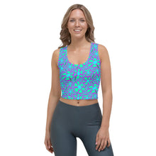 Load image into Gallery viewer, Greenflower Pattern on Blue - AOP Crop Top - Keen Eye Design