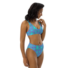 Load image into Gallery viewer, Greenflower Pattern on Blue - Recycled AOP High-Waisted Bikini - Keen Eye Design